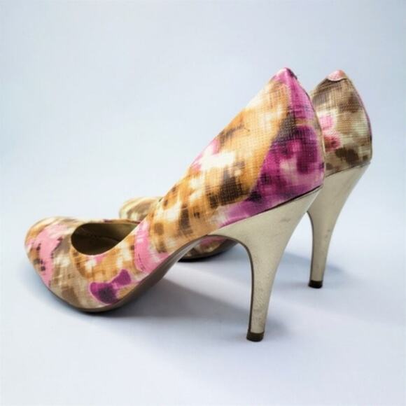 Jessica Simpson Multicolor Pixel Watercolor Barbie Style Heels/Pumps SZ 8.5 - Picture 5 of 6